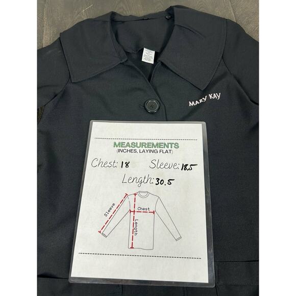 Mary Kay Cosmetics Career Lab Coat Smock Pockets Button Removable Neckline XXS - Picture 8 of 11